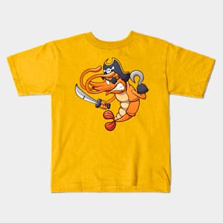 Angry Pirate Shrimp Kids T-Shirt